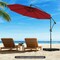 10ft Cantilever Patio Hanging Umbrella with Base, Crank Handle and Air Vent